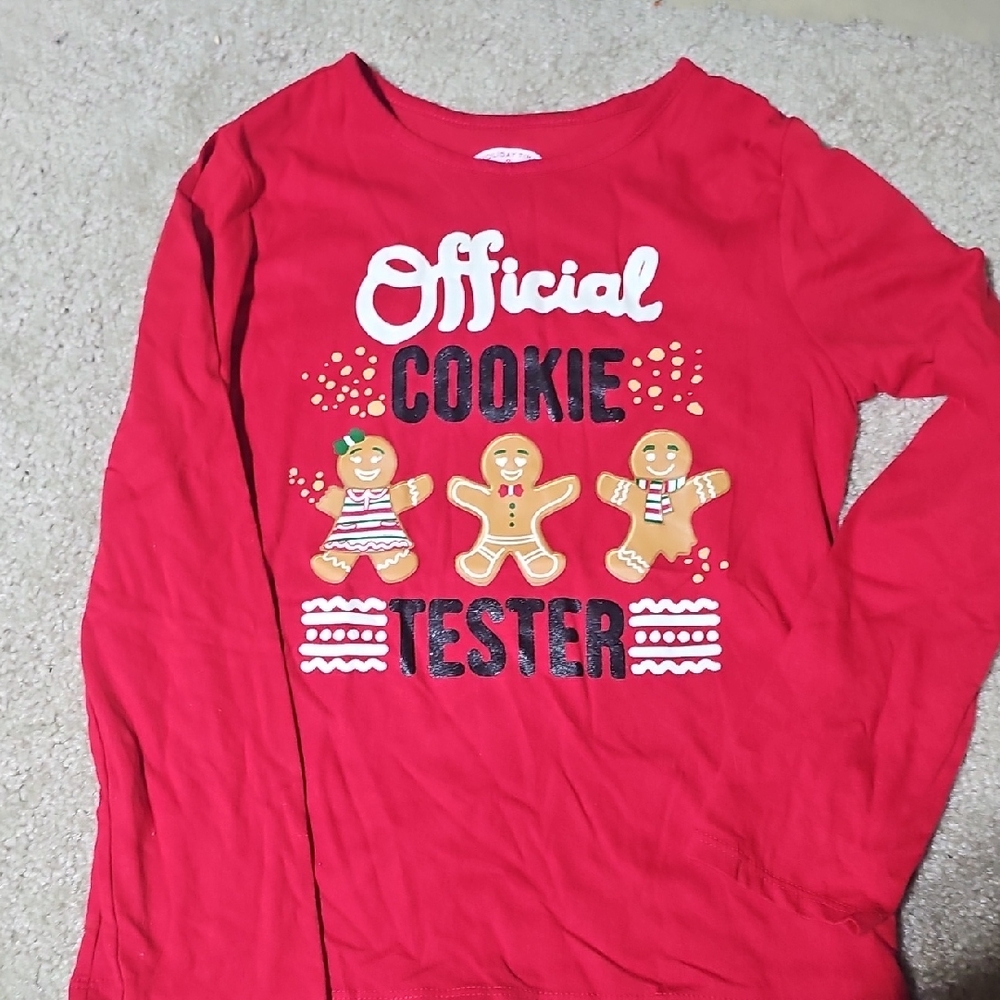 Holiday Time Red 'Official Cookie Tester' Long Sleeve Tee